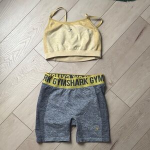 Gymshark Mustard and Charcoal Activewear Set